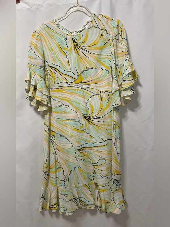 Diane Von Furstenberg Dresses & Skirts - Diane Von Furstenberg Tatum Tulip Shell Lagoon Ruffle Sleeve Crepe Dress XS